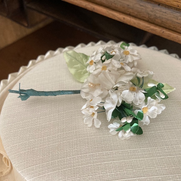 VINTAGE Beige Ladies/Child Hat Midcentury style hat Easter Bonnet 20" diameter - Picture 7 of 8